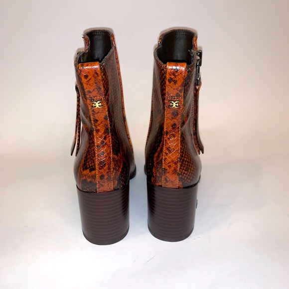Sam Edleman carlysle dress booties in brown & black  snake print size 6 - Picture 5 of 10